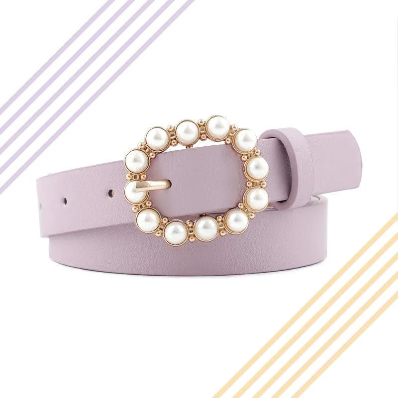 Pearl Buckle Decorative Belt