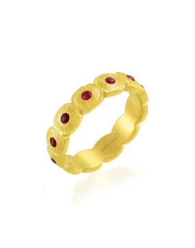 Pink Gem Honeycomb Shaped Band Ring