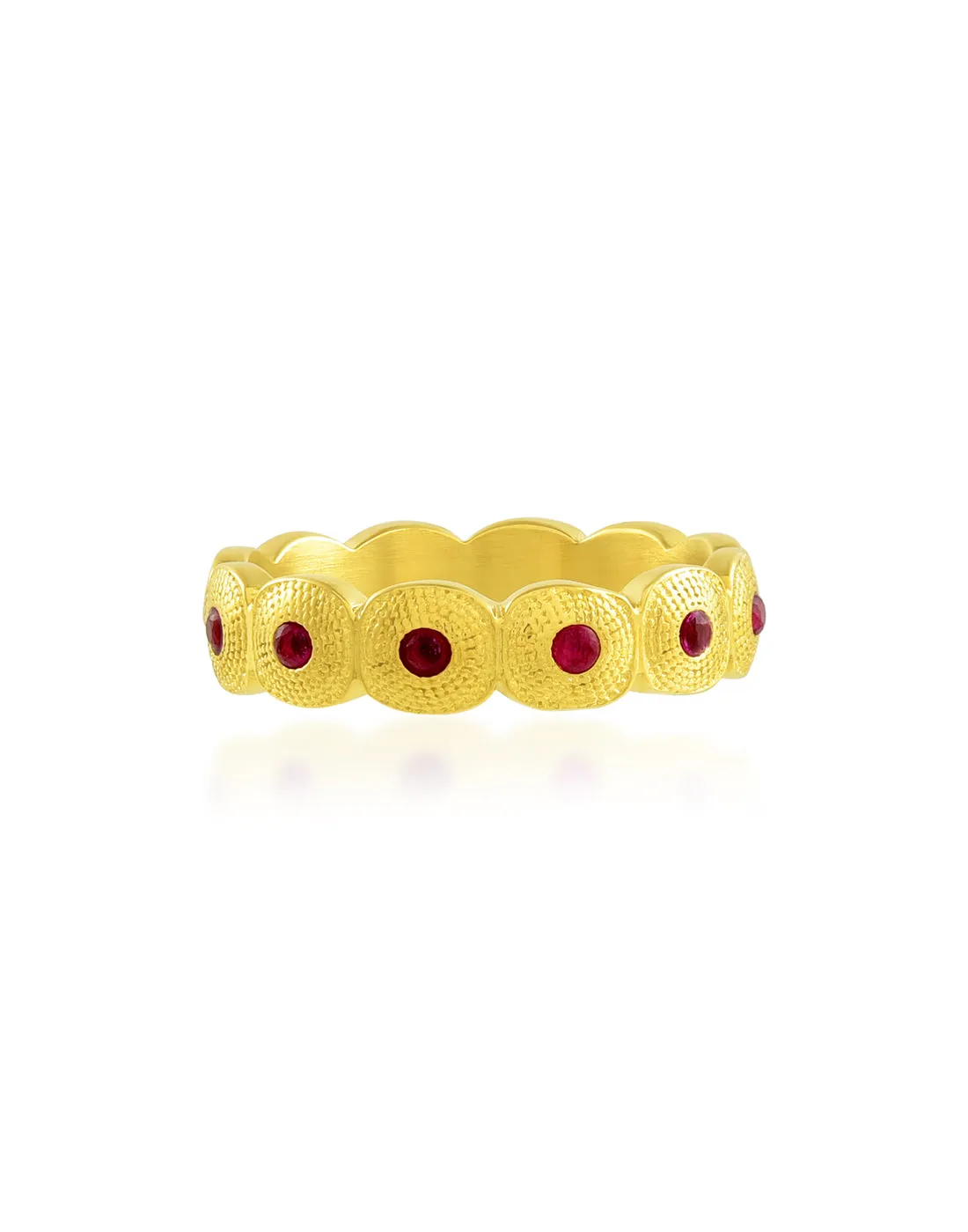 Pink Gem Honeycomb Shaped Band Ring