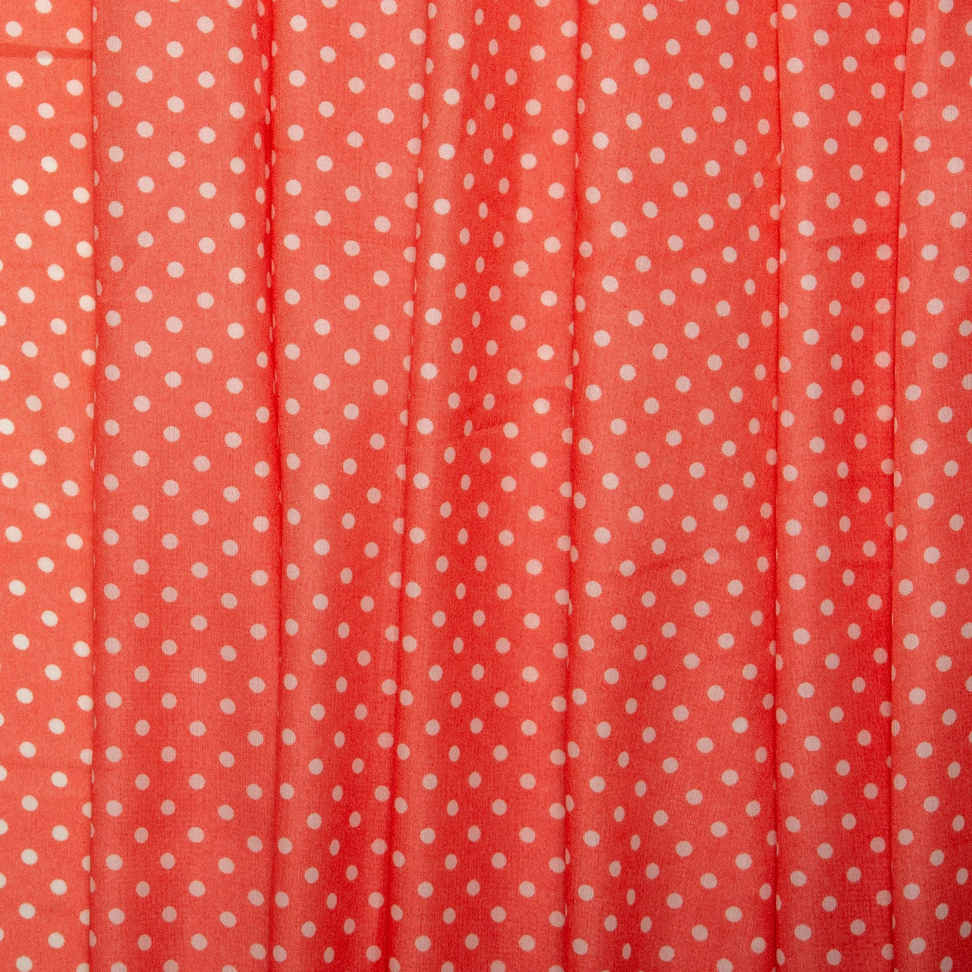 POLKA DOT Printed Polyester - Coral red