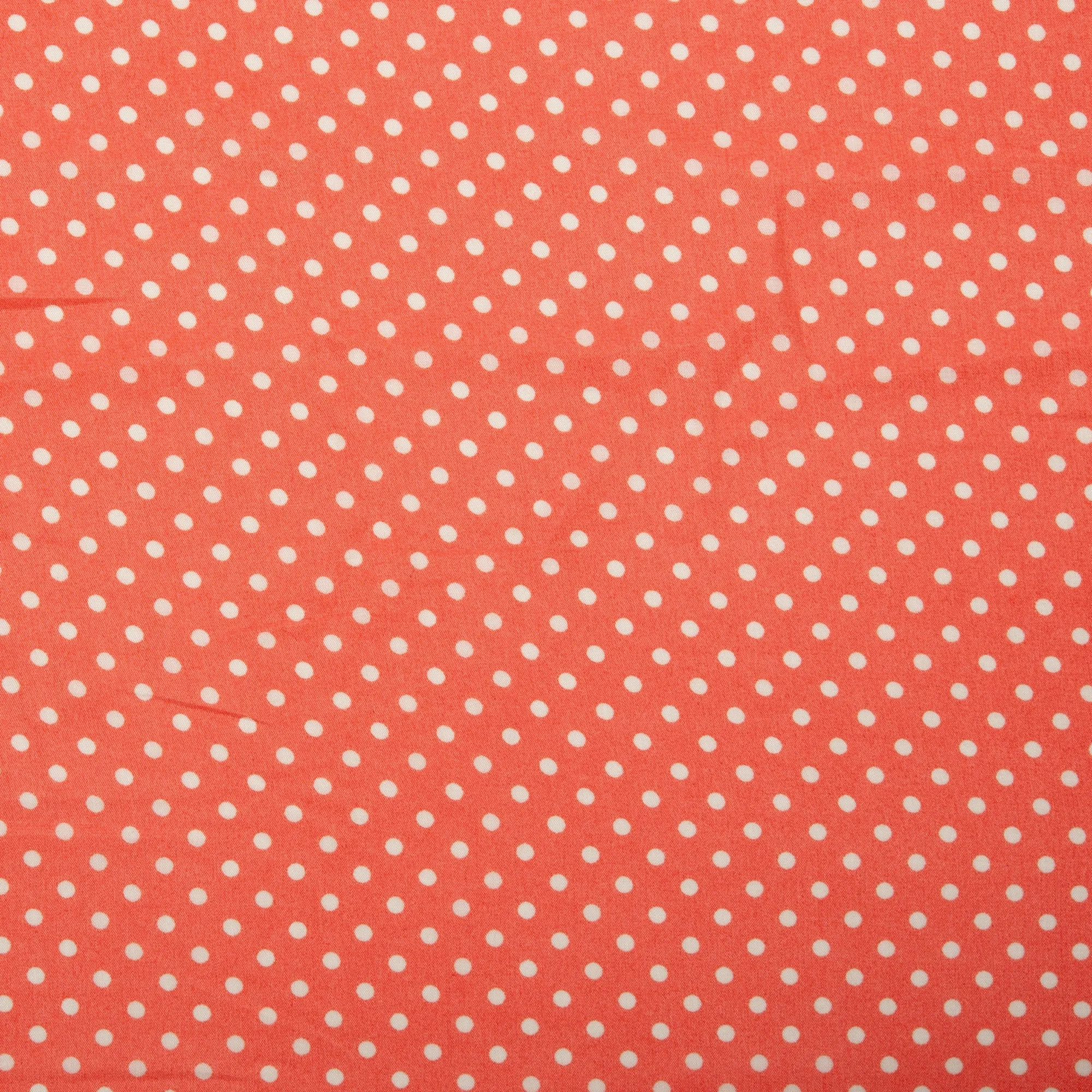 POLKA DOT Printed Polyester - Coral red