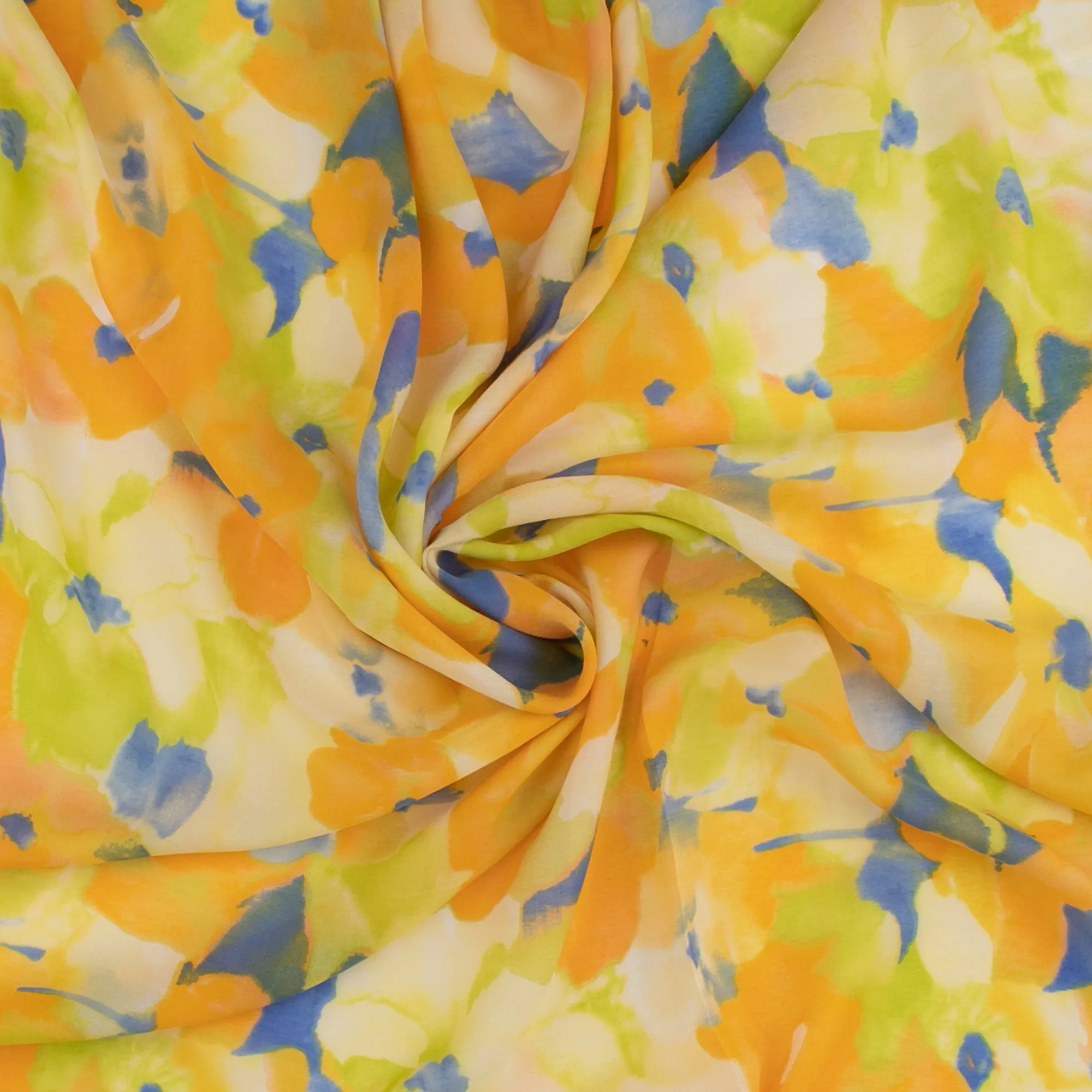 Printed Faux Silk - BRIANA - 001 - Cantaloupe