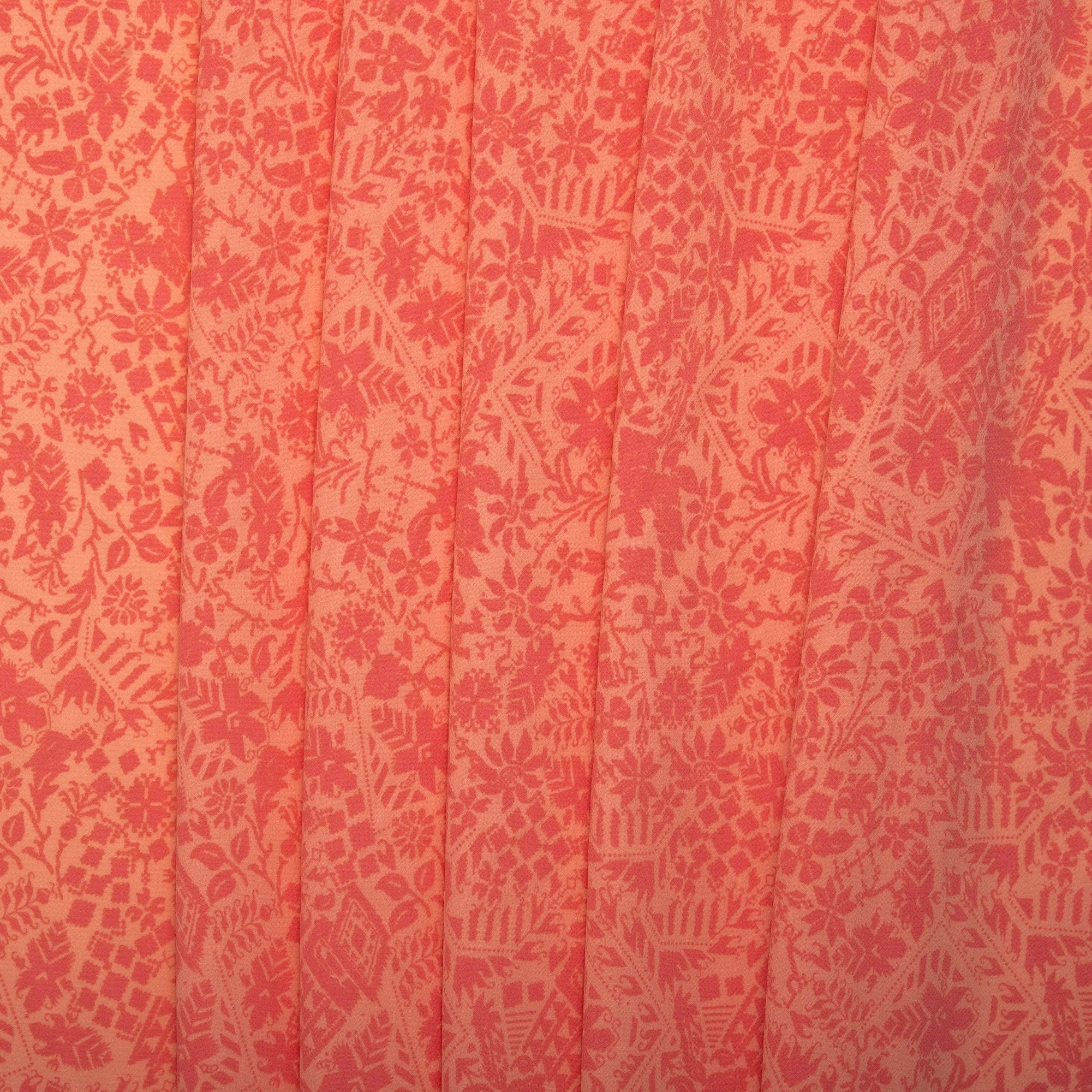 Printed Polyester - KOSHIBO - Sunflower - Peach