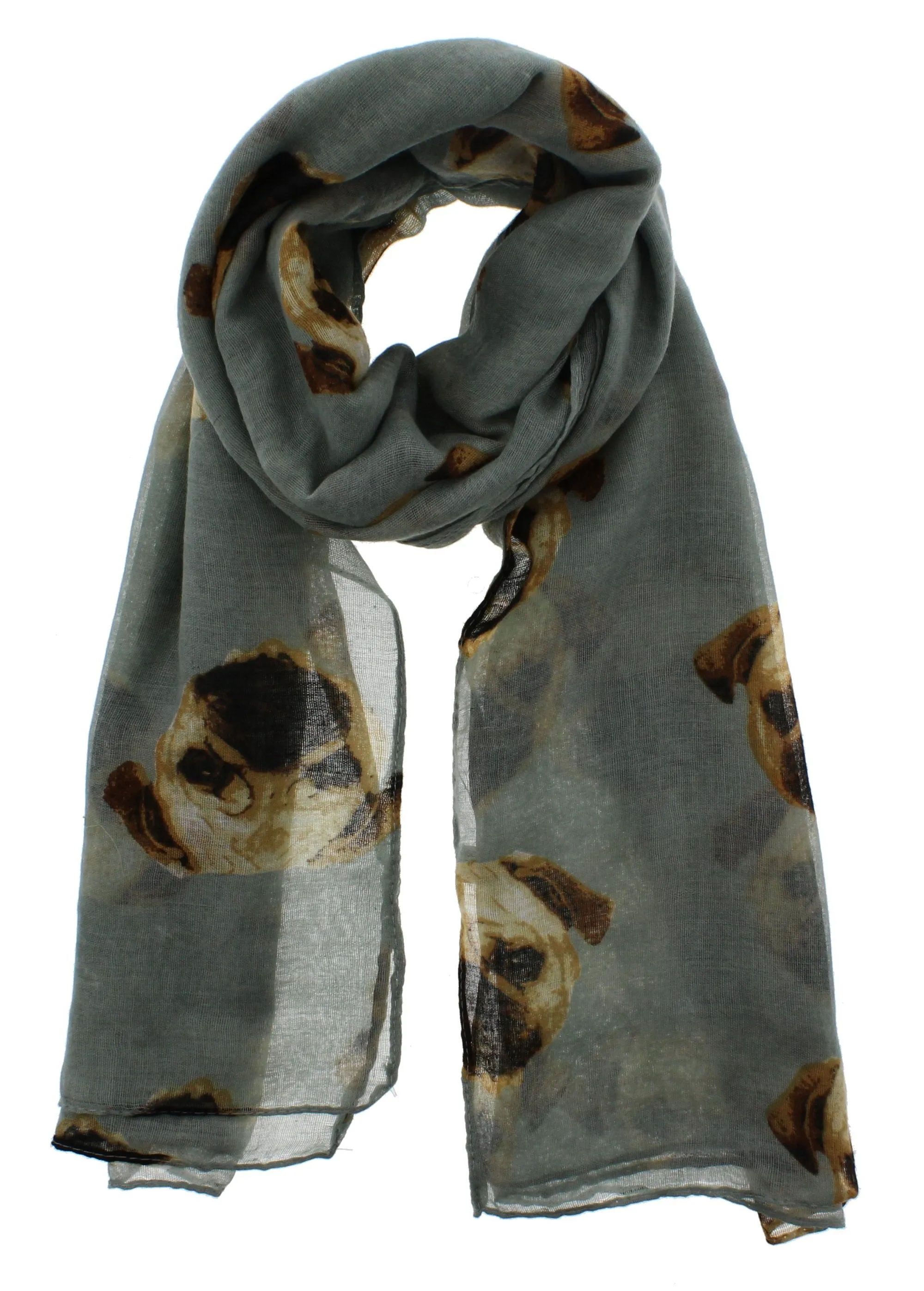 Pug Print Scarf