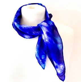 Purple / White Designer Silk Neckscarf