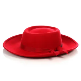 Red Wide Brim Fedora - Earp