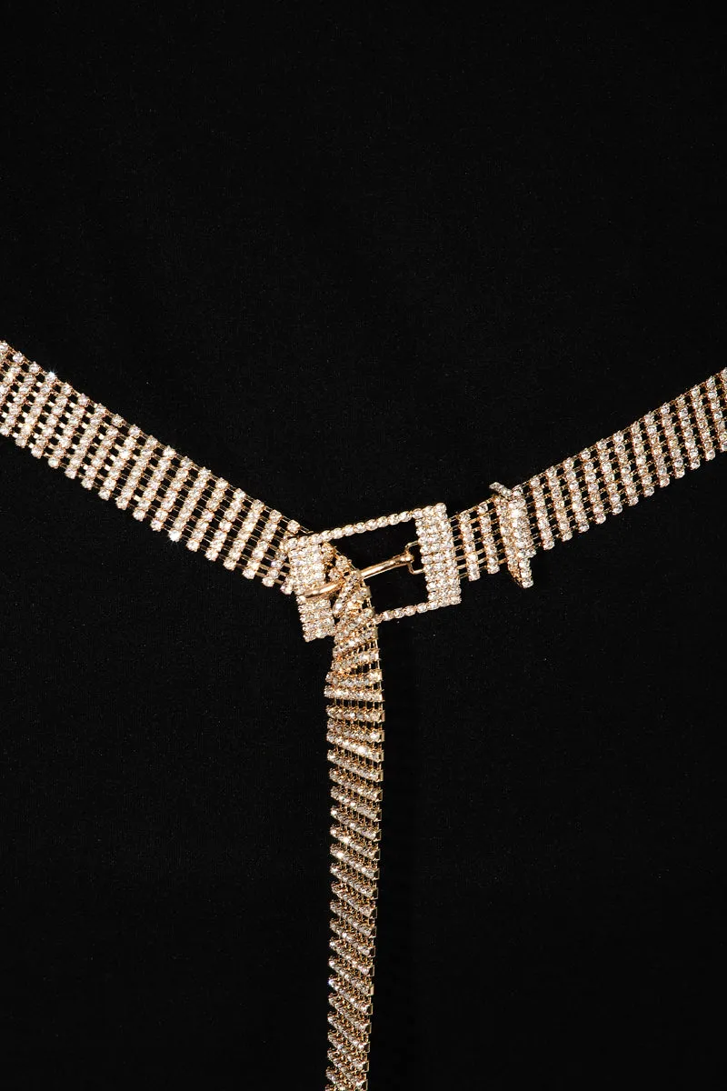 Rhinestone Chain Link Fashion Belt