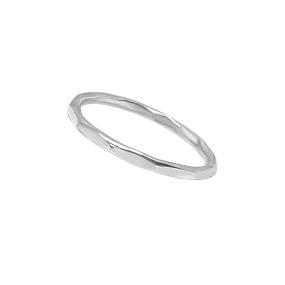 Silver Facet Band Ring