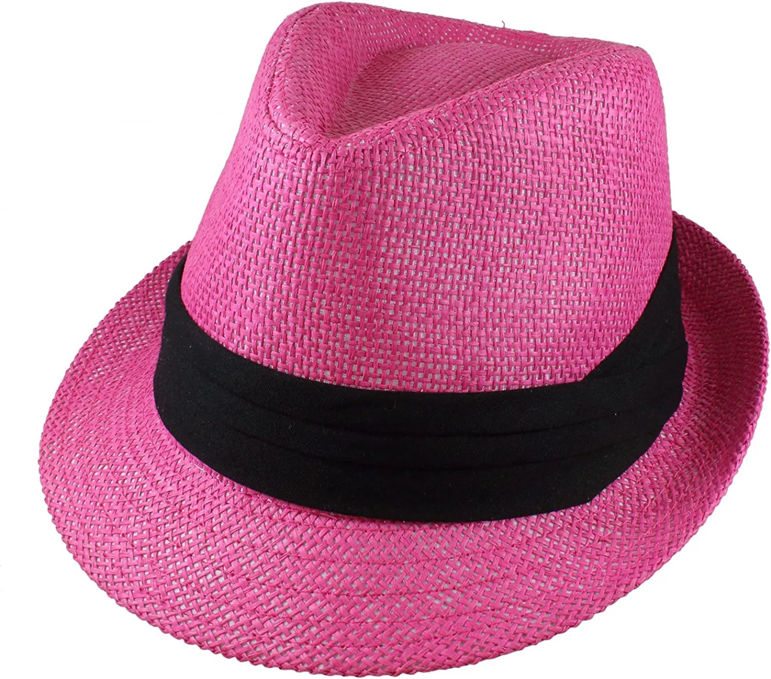 Summer Fedora Panama Straw Hats with Black Band