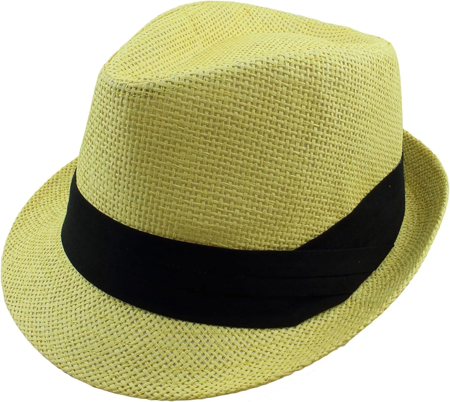 Summer Fedora Panama Straw Hats with Black Band