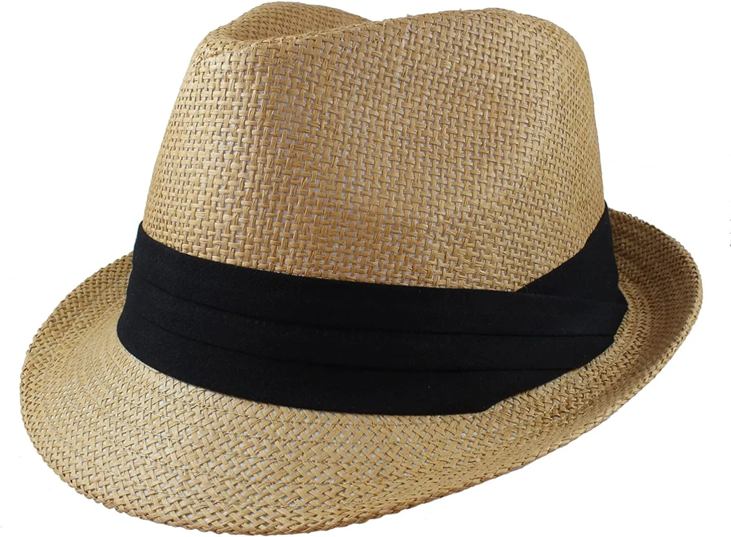 Summer Fedora Panama Straw Hats with Black Band