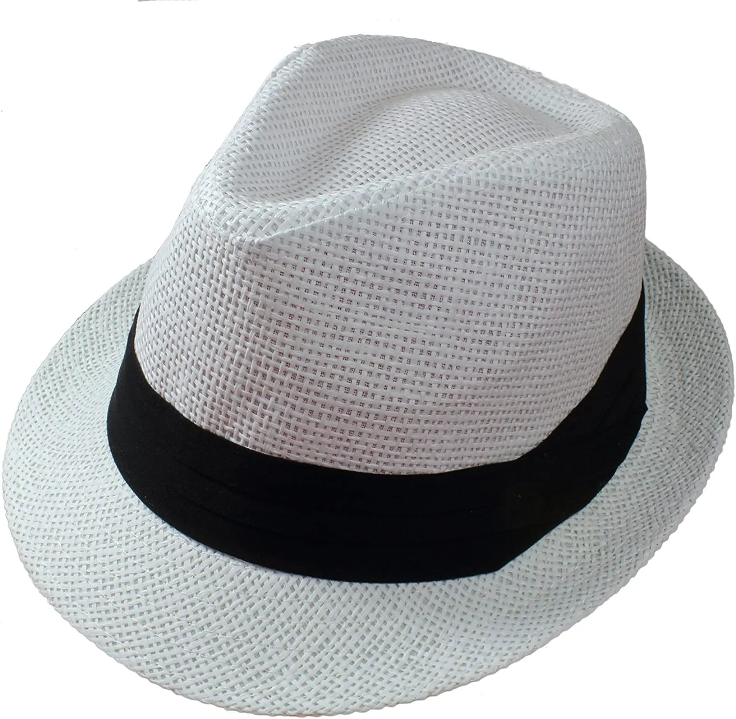 Summer Fedora Panama Straw Hats with Black Band