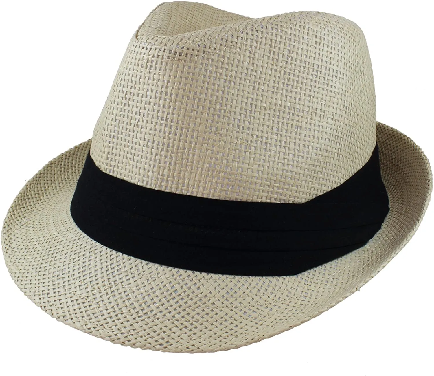 Summer Fedora Panama Straw Hats with Black Band