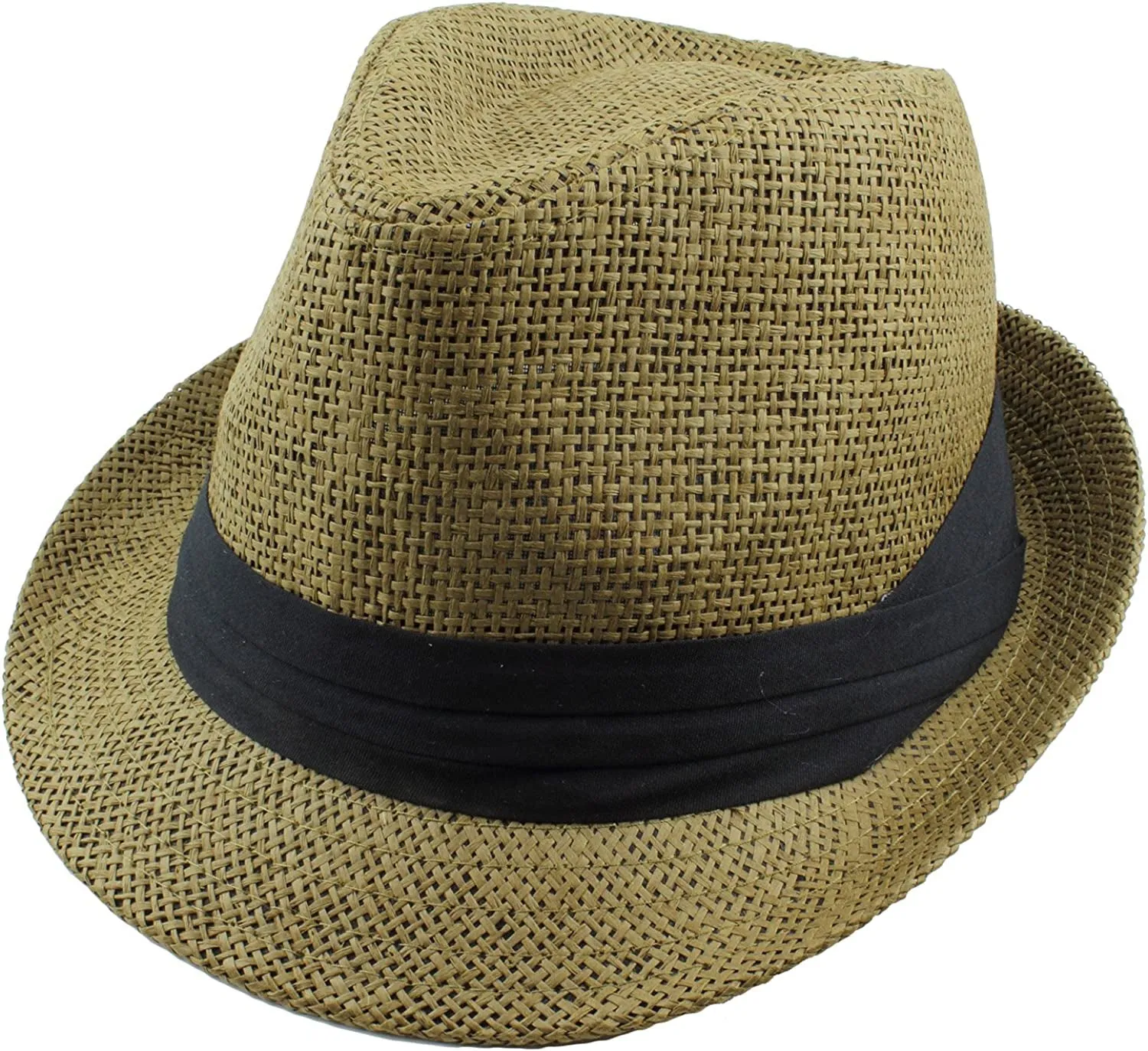 Summer Fedora Panama Straw Hats with Black Band