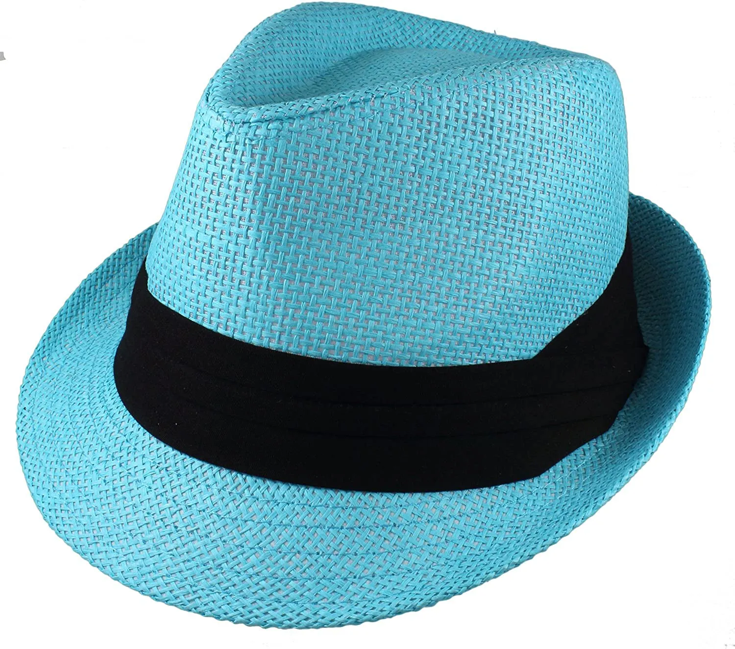 Summer Fedora Panama Straw Hats with Black Band