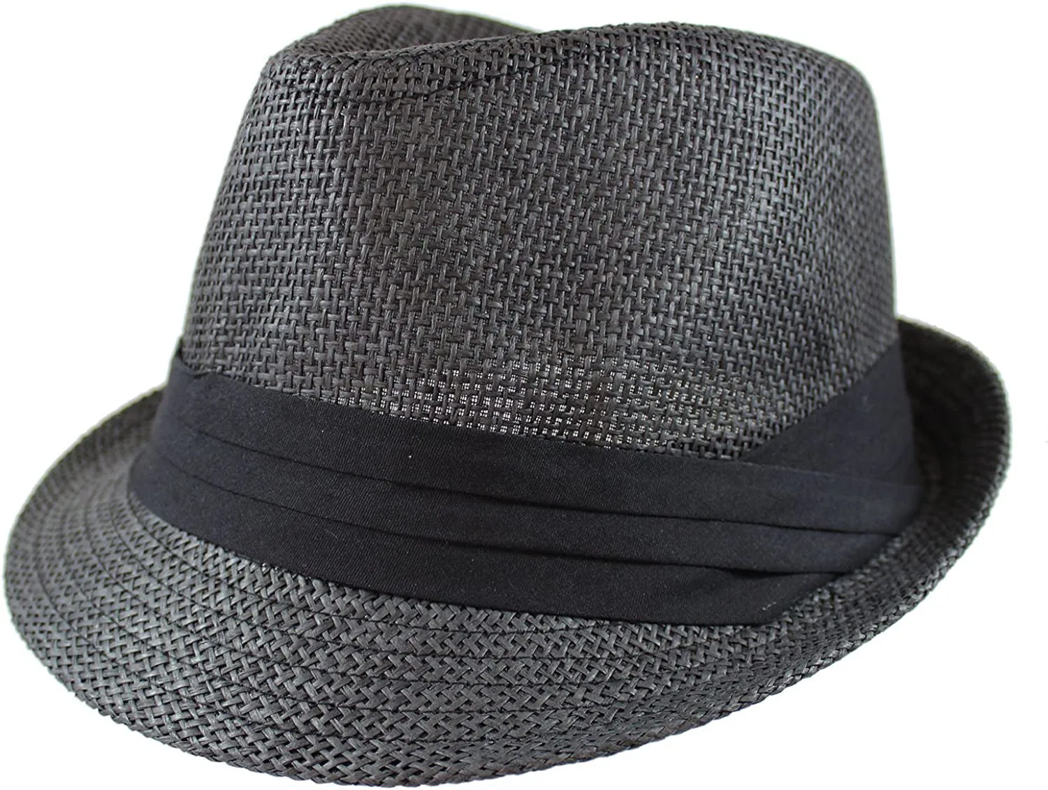 Summer Fedora Panama Straw Hats with Black Band