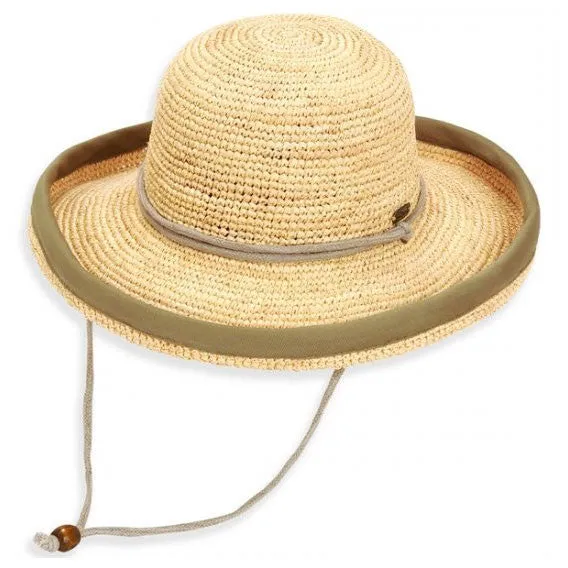 Sun 'N' Sand - Crocheted Raffia Up Brim Sun Hat