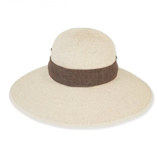 Sun 'N' Sand - Jaylight Straw Wide Brim Hat with Linen Scarf