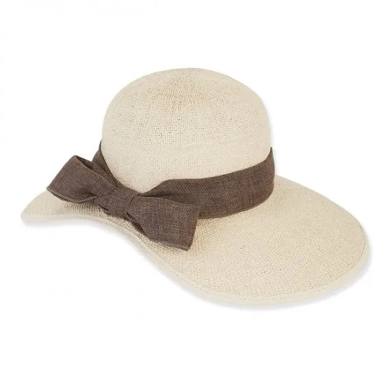 Sun 'N' Sand - Jaylight Straw Wide Brim Hat with Linen Scarf